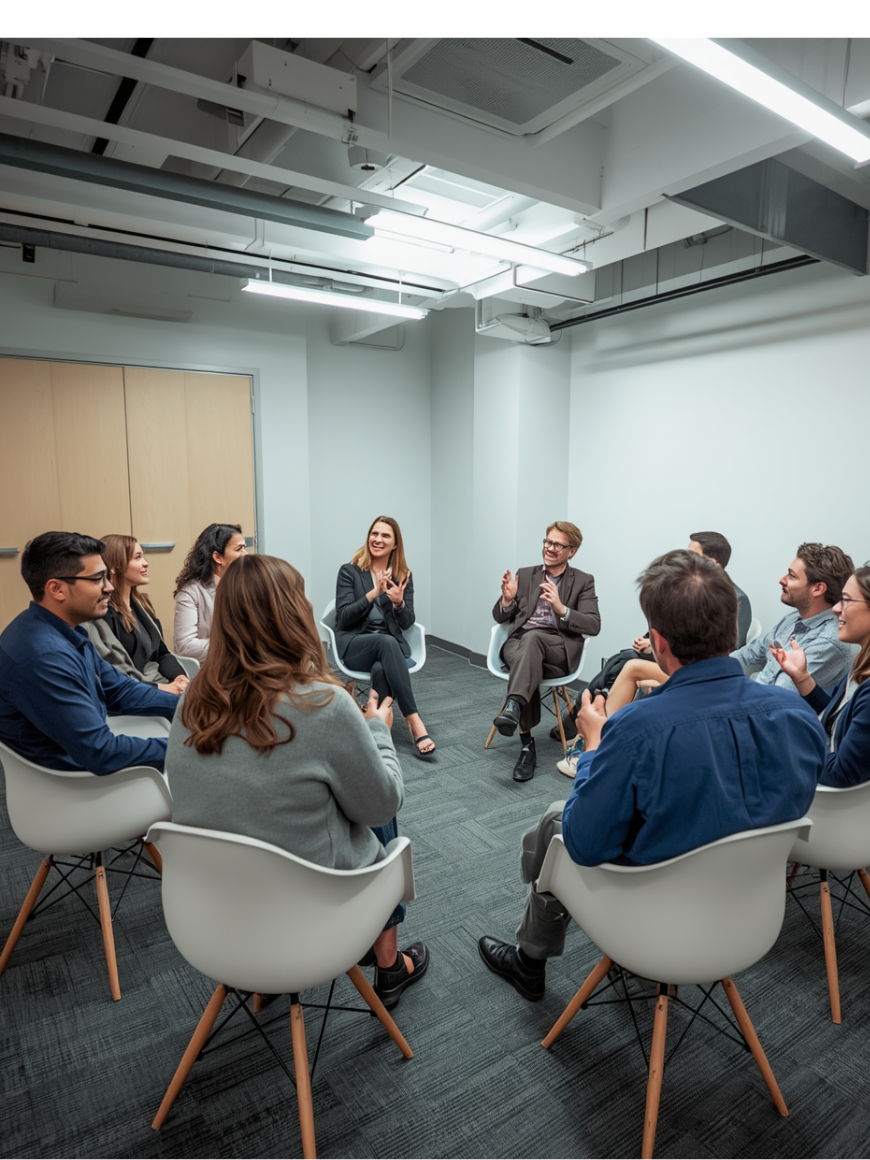 mental health advocates sitting in a circle